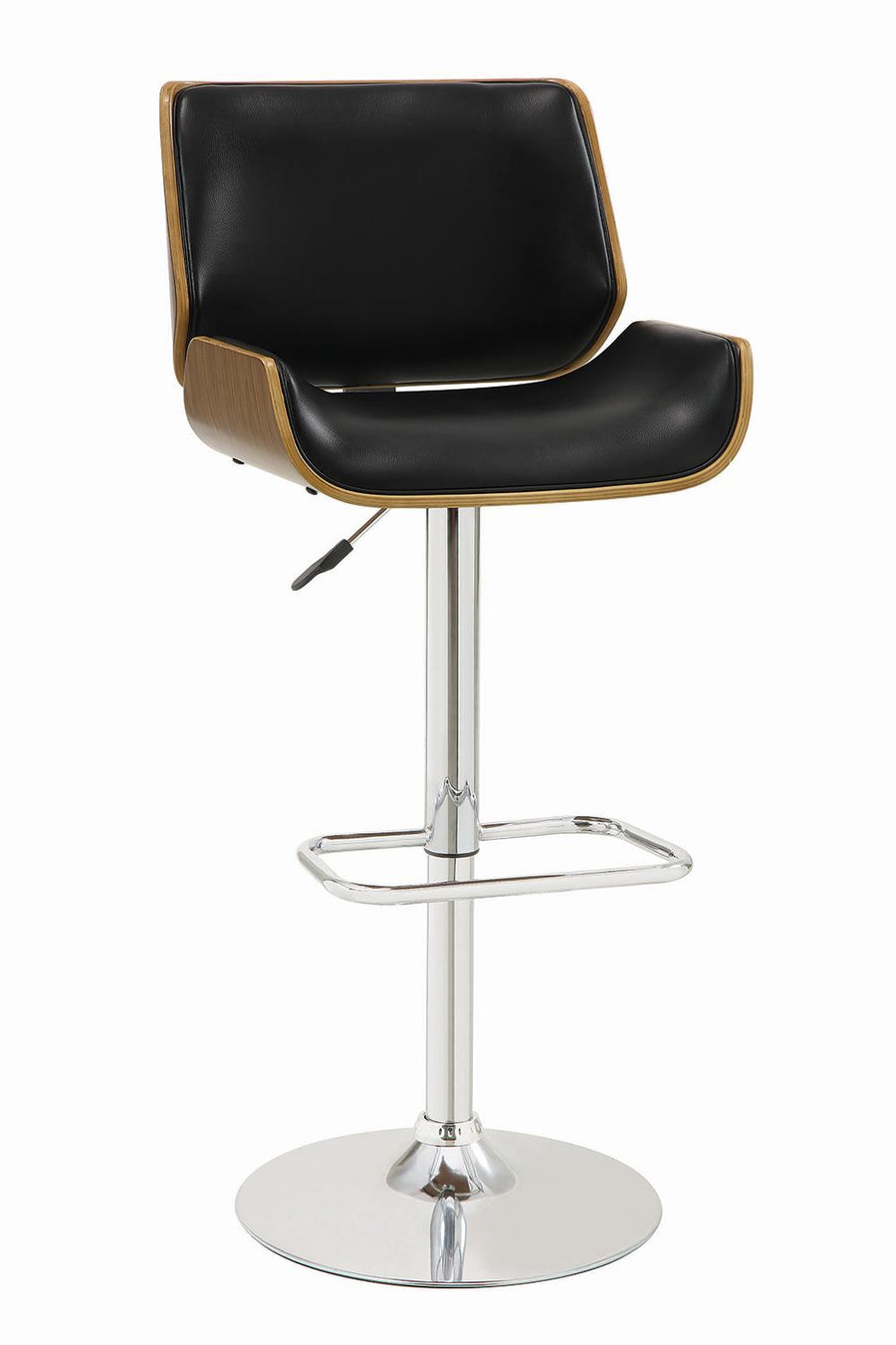 Contemporary Black Adjustable Height Bar Stool