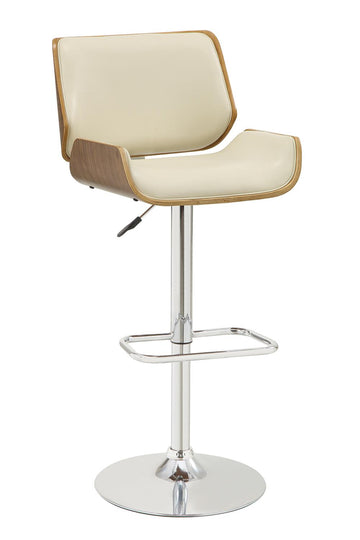 Contemporary Ecru Adjustable Height Bar Stool