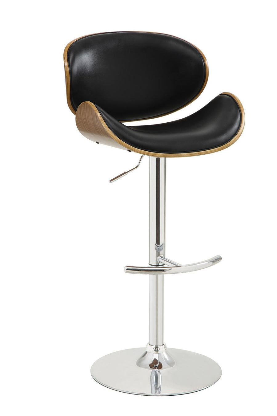 Contemporary Black Adjustable Height Bar Stool