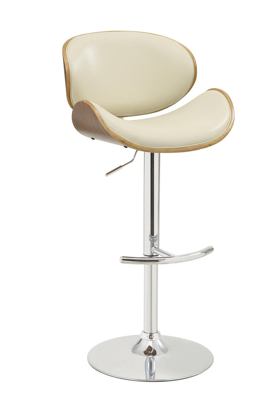 Contemporary Cream Adjustable Height Bar Stool