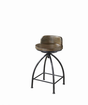 Rustic Swivel Metal Counter-Height Stool