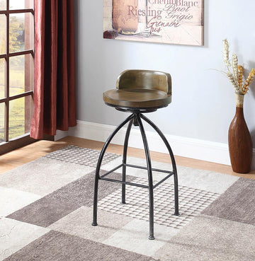 Rustic Swivel Metal Bar Stool