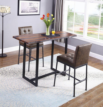 Industrial Gunmetal Live-Edge Bar Table