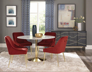 Modern White and Gold Dining Table