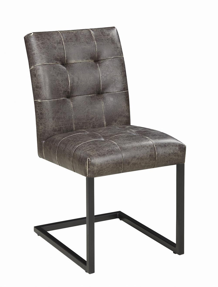 Industrial Dark Brown Dining Side Chair