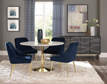 Modern Dark Ink Blue Dining Chair