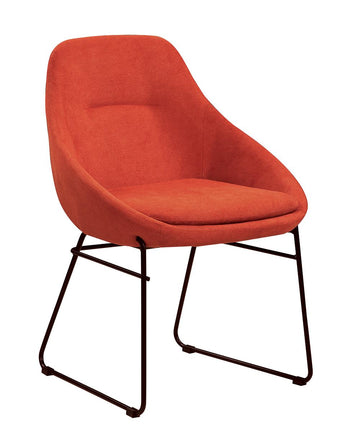 Persimmon and Matte Black Dining Chair