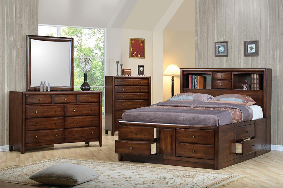 Hillary and Scottsdale Cappuccino Queen Five-Piece Bedroom Set