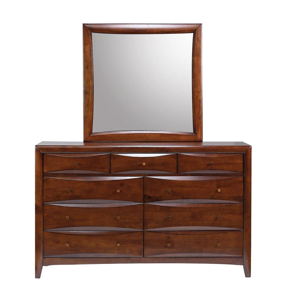 Hillary Warm Brown Nine-Drawer Dresser