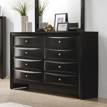 Briana Black Eight-Drawer Dresser