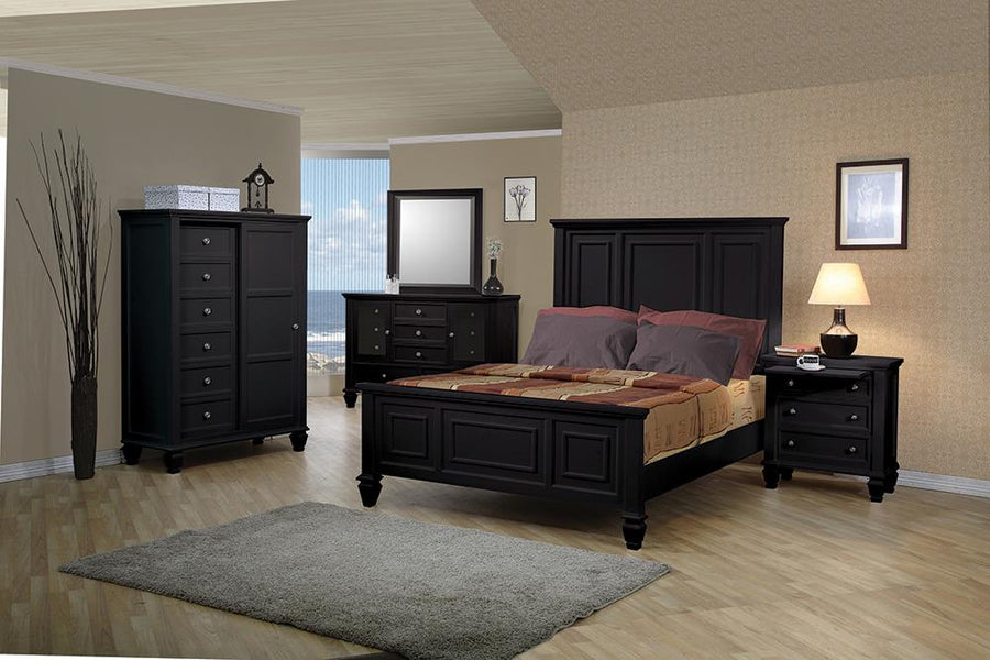 Sandy Beach Black King Five-Piece Bedroom Set