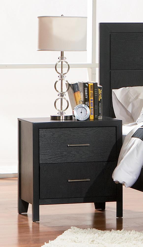 Grove Black Two-Drawer Nightstand