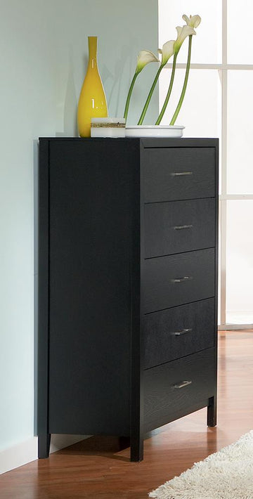 Grove Black Five-Drawer Chest