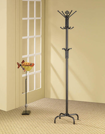 Contemporary Stain Black Coat Rack