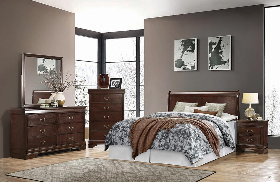 Louis Philippe Cappuccino Full Sleigh Bed