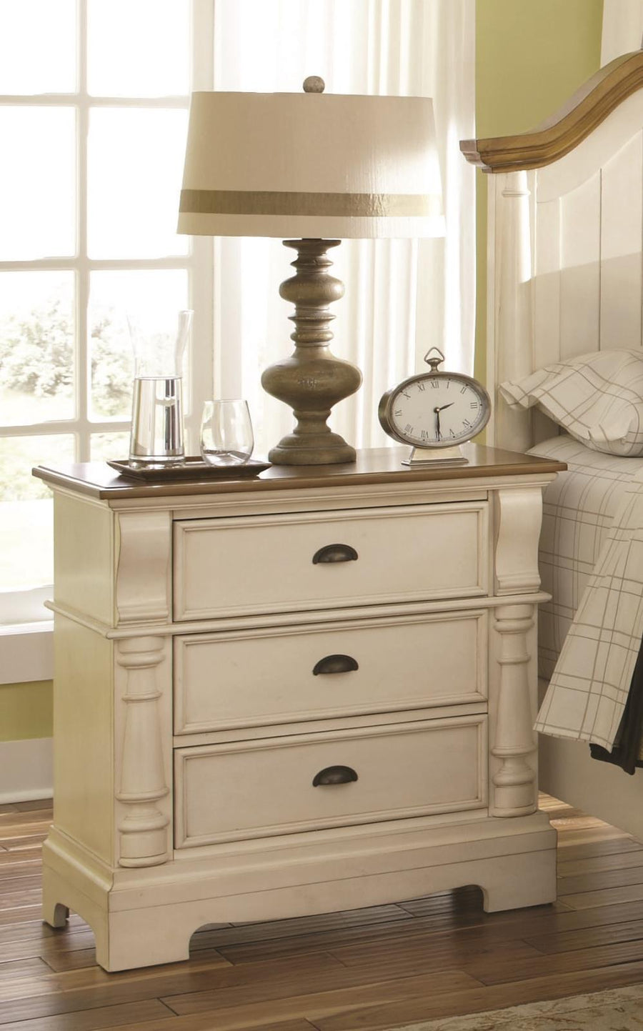 Oleta Cottage Three-Drawer Nightstand