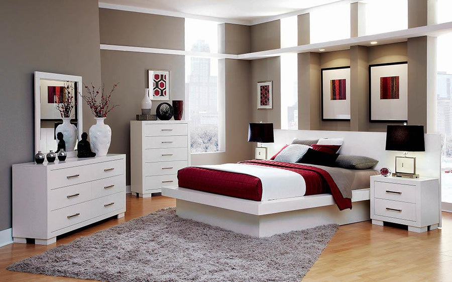 Jessica Contemporary White Queen Bed