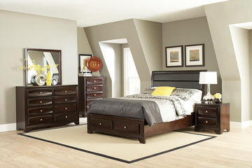 Jaxson Transitional Cappuccino Queen Bed