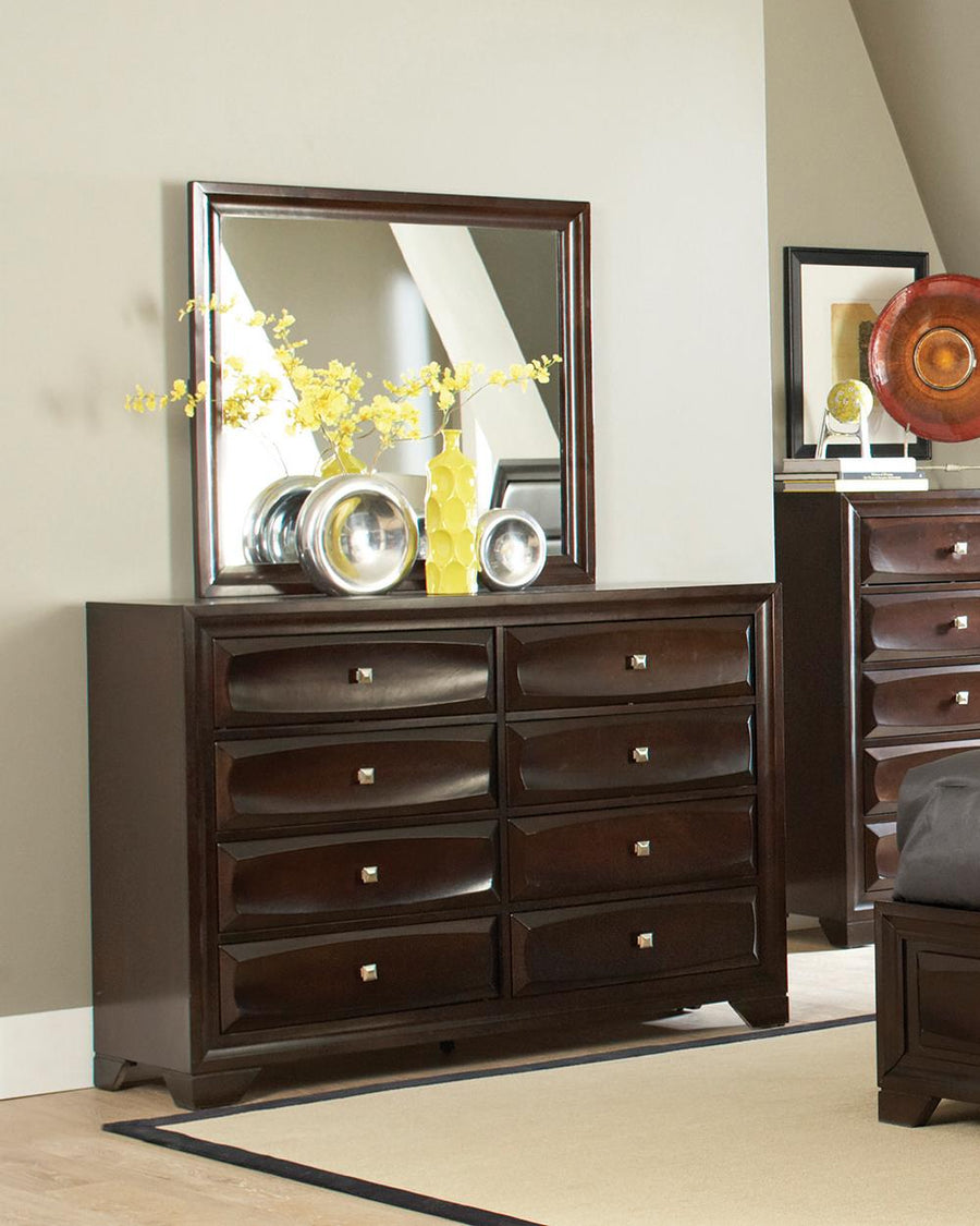 Jaxson Transitional Cappuccino Eight-Drawer Dresser