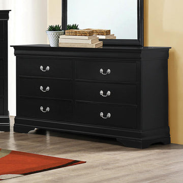 Louis Philippe Black Six-Drawer Dresser