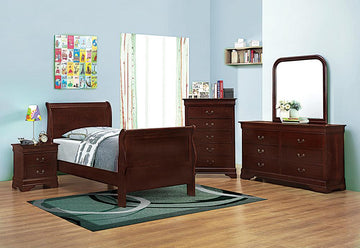 Louis Philippe Traditional Red Brown Twin Four-Piece Set