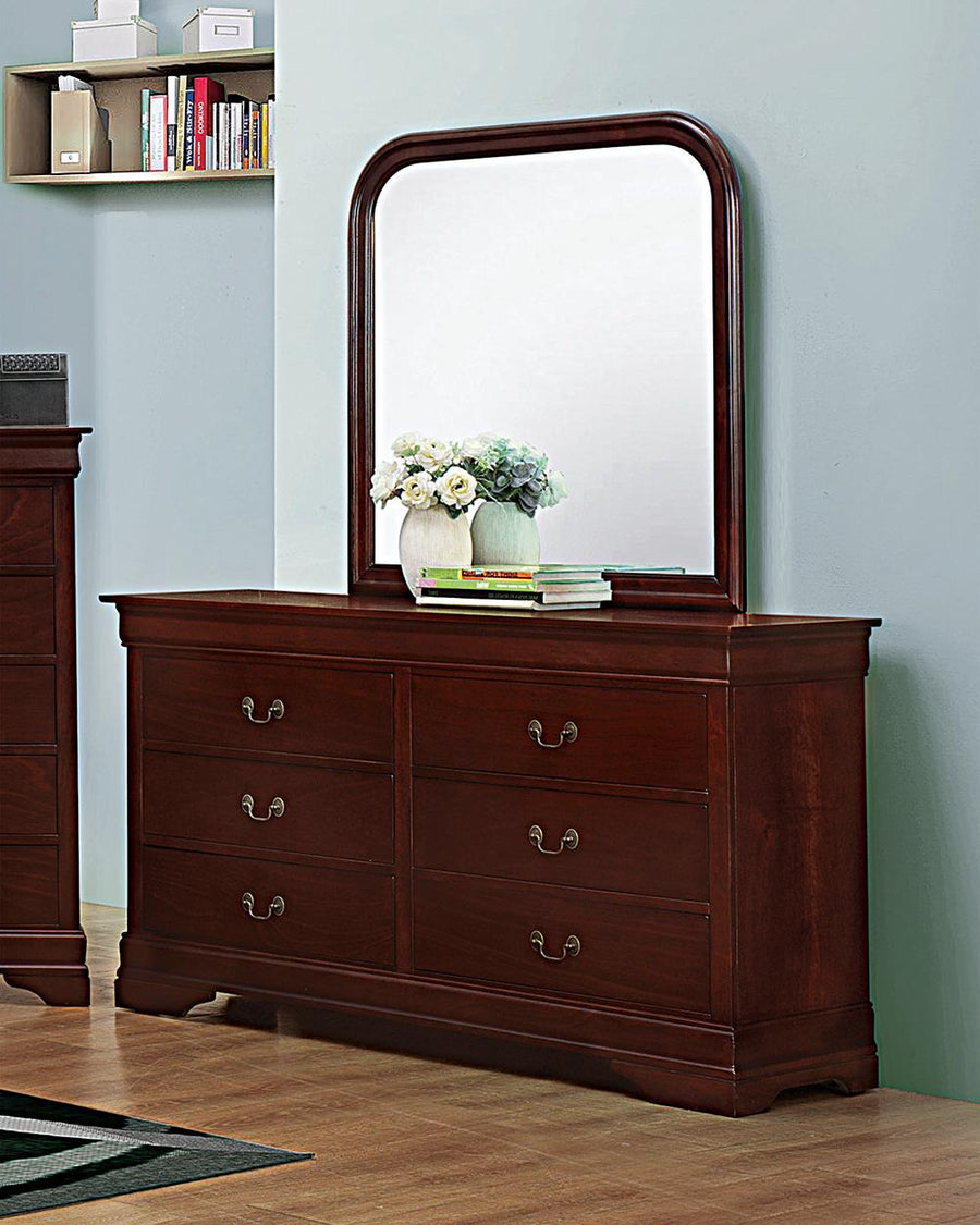 Louis Philippe Reddish Brown Six-Drawer Dresser