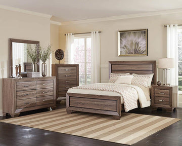 Kauffman Transitional Washed Taupe Eastern King Bed