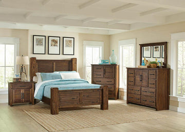 Sutter Creek Rustic Vintage Bourbon Queen Bed