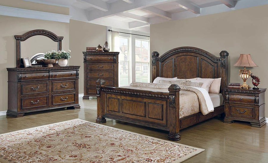 Satterfield Traditional Warm Bourbon Eastern King Bed