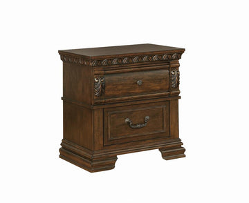 Satterfield Traditional Warm Bourbon Two-Drawer Nightstand