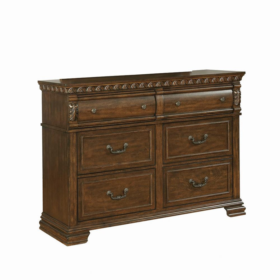 Satterfield Traditional Warm Bourbon Six-Drawer Dresser