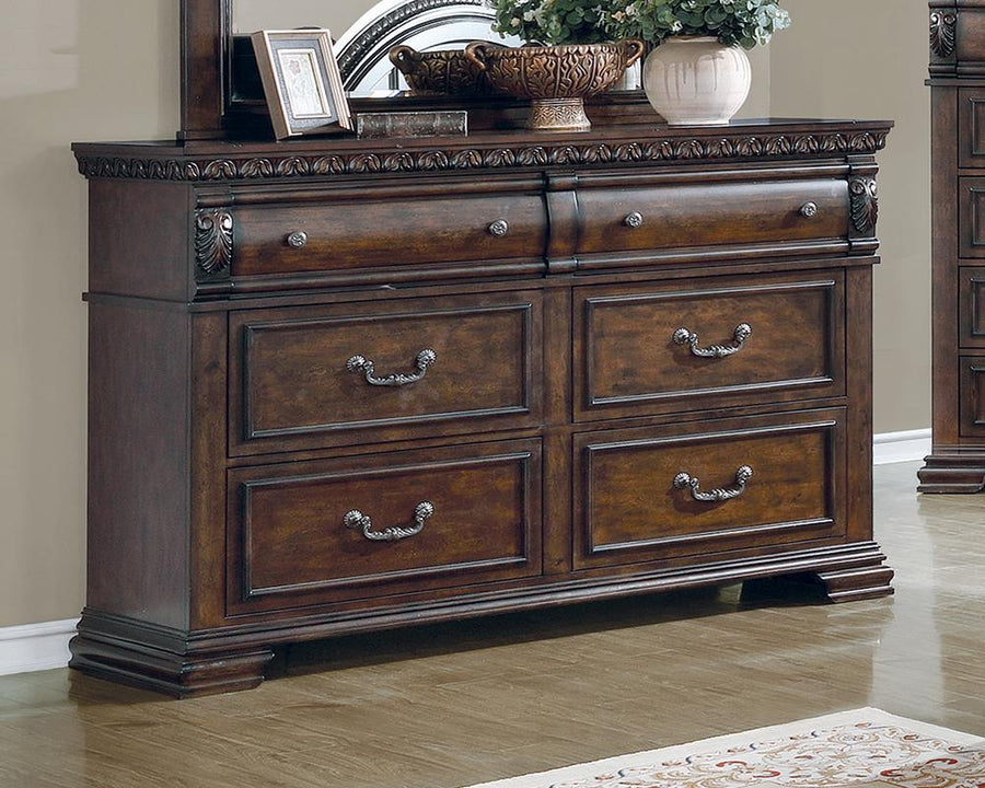 Satterfield Traditional Warm Bourbon Six-Drawer Dresser