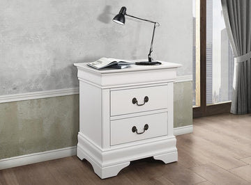 Louis Philippe White Two-Drawer Nightstand