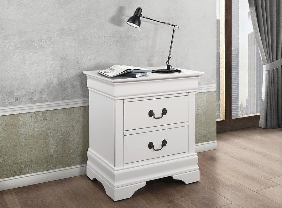 Louis Philippe White Two-Drawer Nightstand