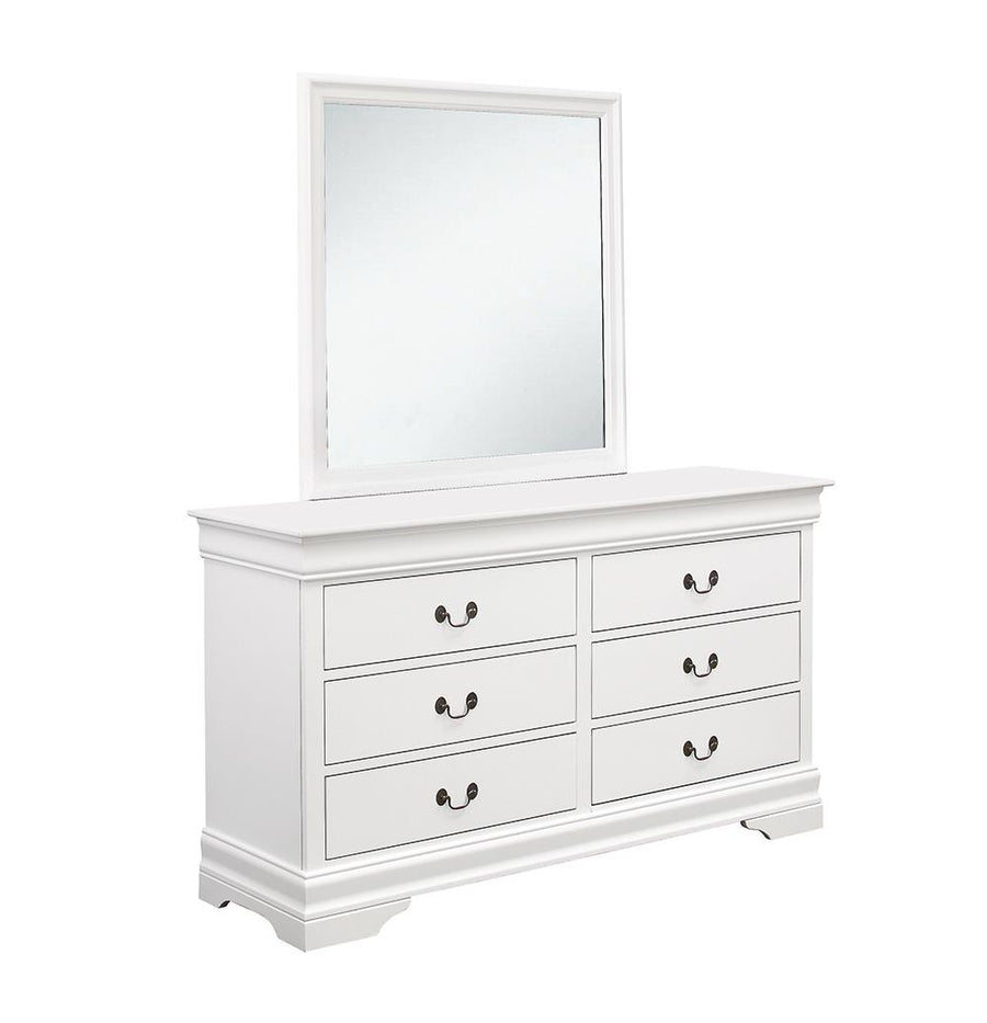 Louis Philippe White Six-Drawer Dresser