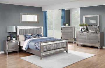 Leighton Contemporary Metallic Queen Bed