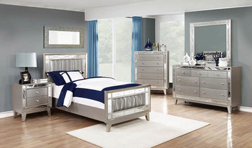 Leighton Contemporary Metallic Twin Bed