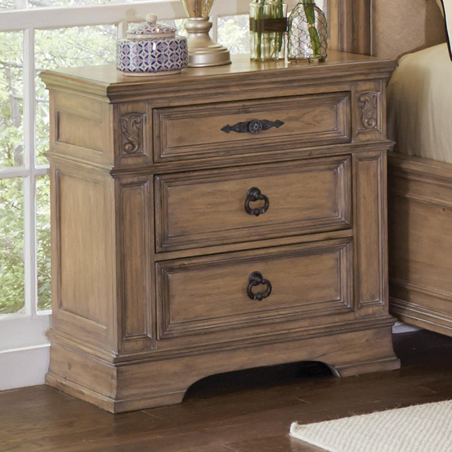 Ilana Traditional Three-Drawer Nightstand