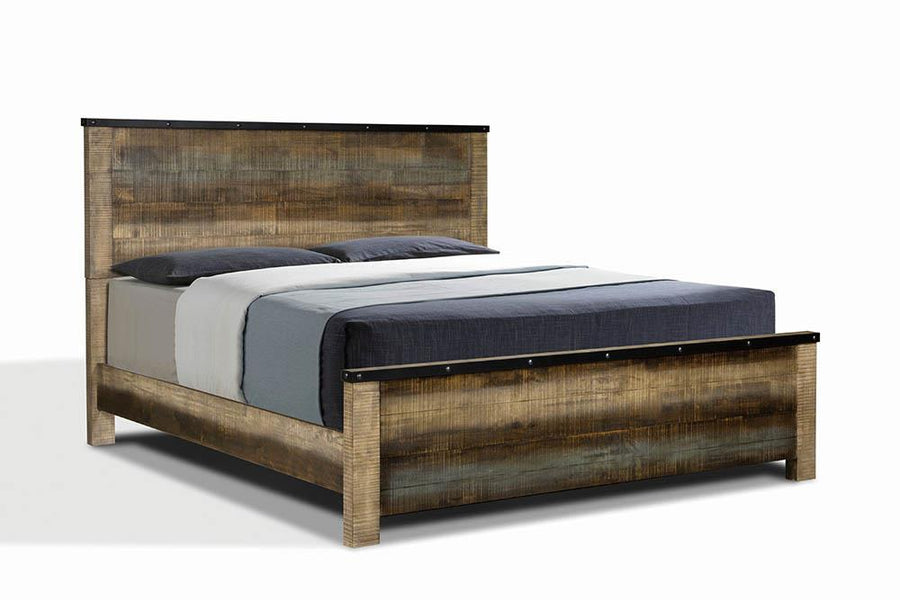 Sembene Bedroom Rustic Antique Multi-Color Queen Bed