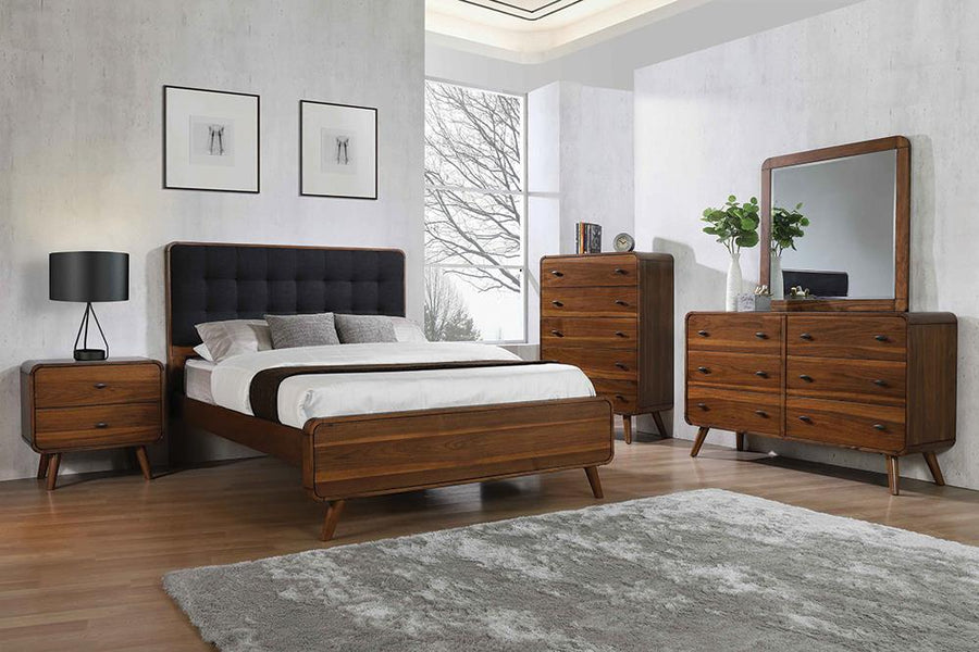 Robyn Mid-Century Modern Dark Walnut California King Bed