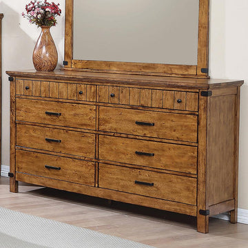 Brenner Rustic Honey Eight-Drawer Dresser