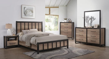 Edgewater Industrial Weathered Oak Eastern King Four-Piece Set