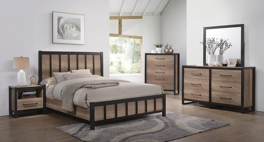 Edgewater Industrial Weathered Oak Eastern King Bed