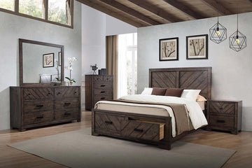Lawndale Rustic Weathered Grey California King Four-Piece Set