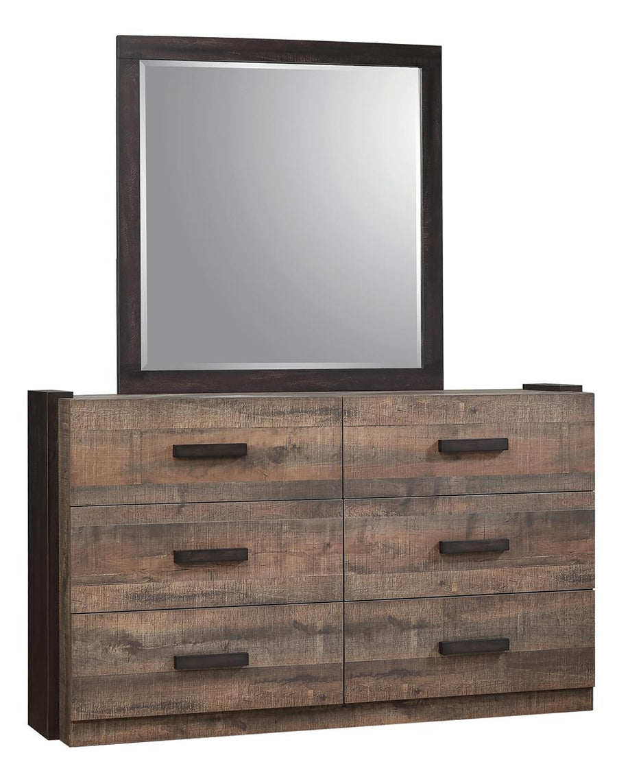 Weston Weathered Oak and Rustic Coffee Mirror