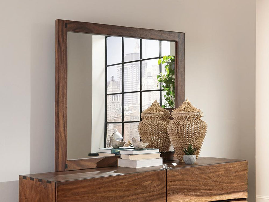 Rustic Smoky Walnut Mirror