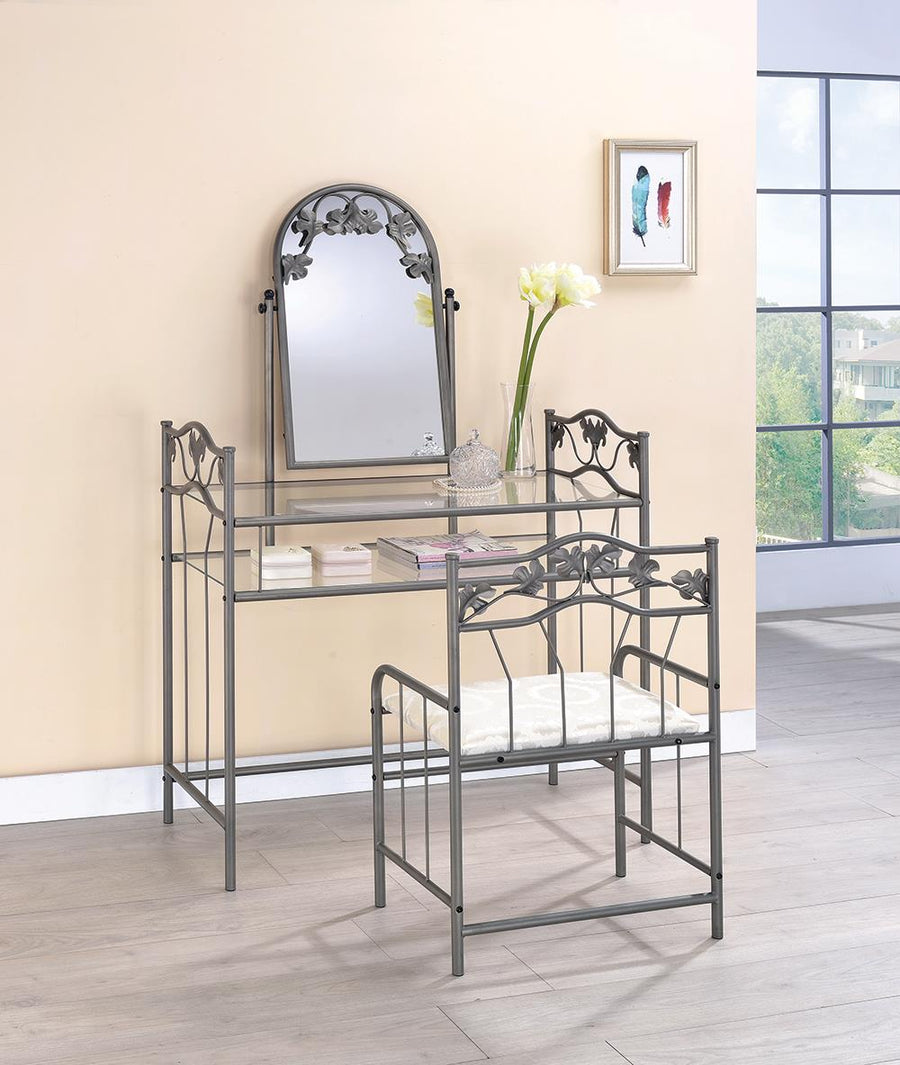 Transitional Nickel Bronze Vanity Set