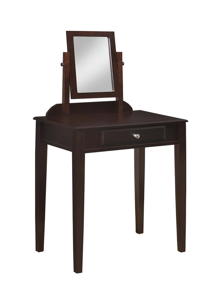 Transitional Espresso Vanity and Stool