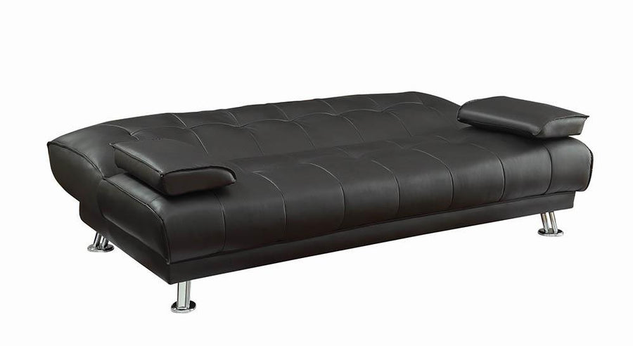 Contemporary Black and Chrome Sofa Bed