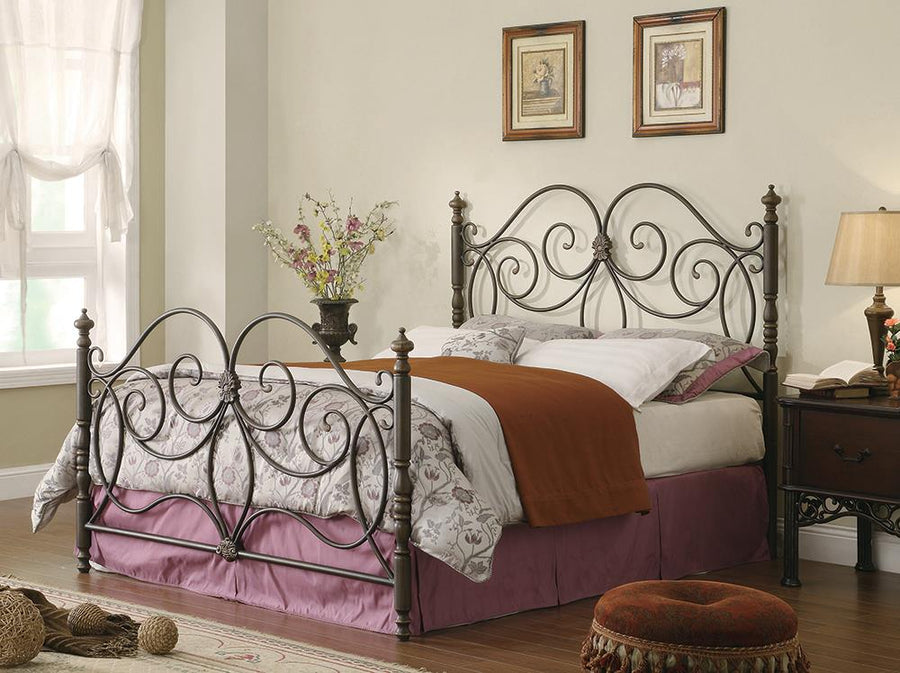 London Traditional Dark Bronze King Metal Bed